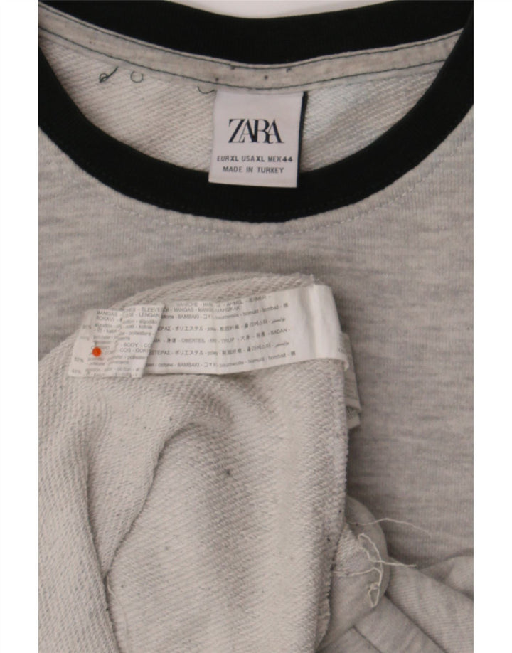 Мужской свитшот Zara XL, серый хлопок с цветными блоками