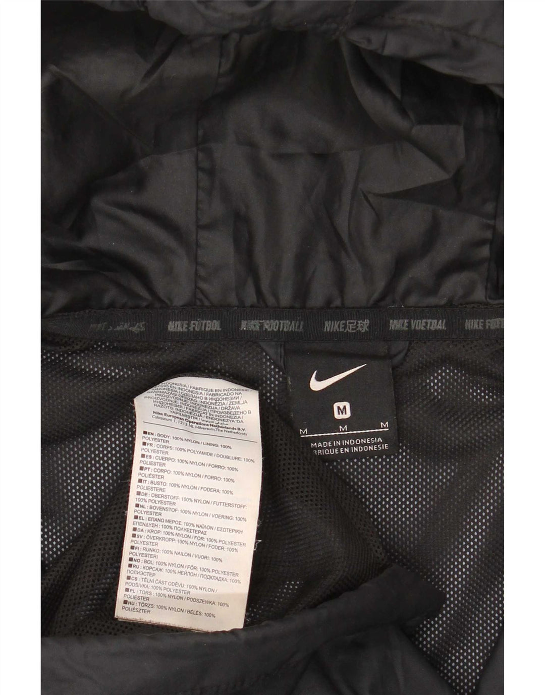 Мужская непромокаемая куртка с капюшоном Nike UK 38, средний черный нейлон