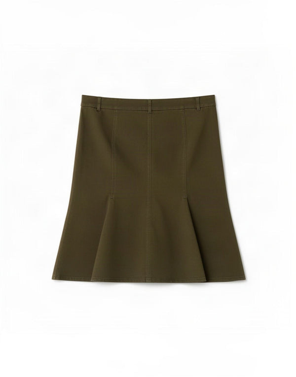Trussardi Женская юбка-труба IT 42 Medium W30 Хаки Хлопок