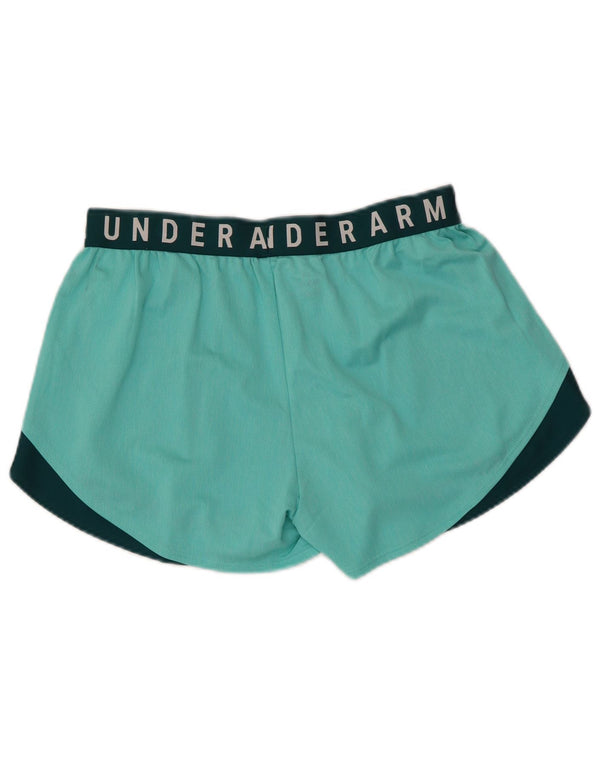 Женские спортивные шорты с графическим рисунком Under Armour UK 12, средние, бирюзовые, с цветными блоками