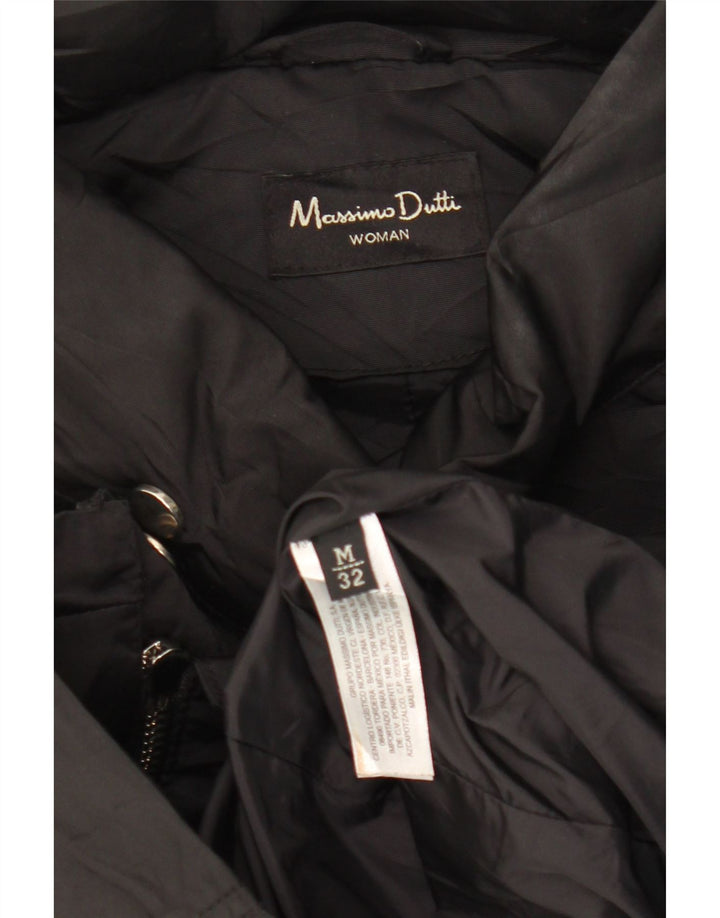 Женская ветровка Massimo Dutti с капюшоном UK 14, средний черный полиэстер