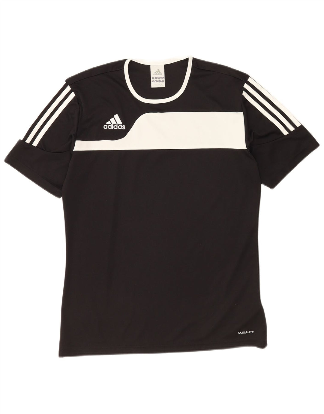 Мужская футболка Adidas Climalite, маленький черный полиэстер с цветными блоками