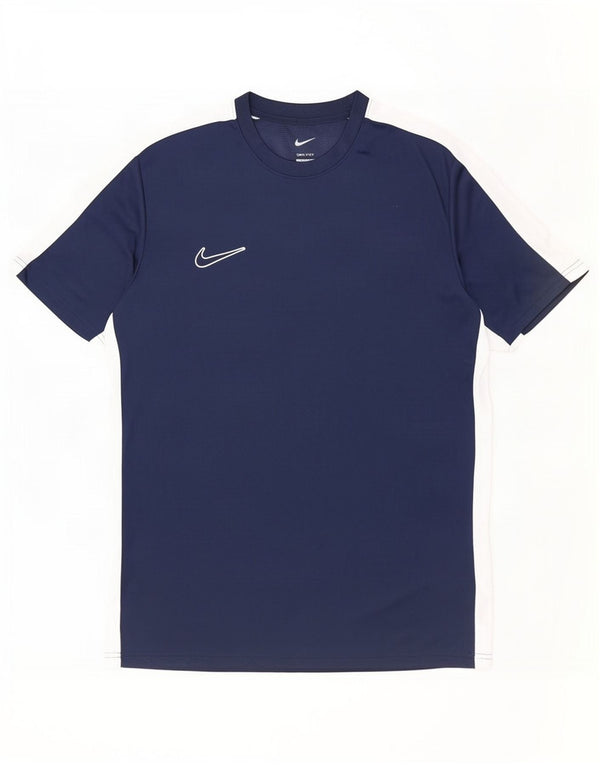 Мужская футболка Nike Dri Fit Slim Top XL Темно-синяя, полиэстер с цветными блоками
