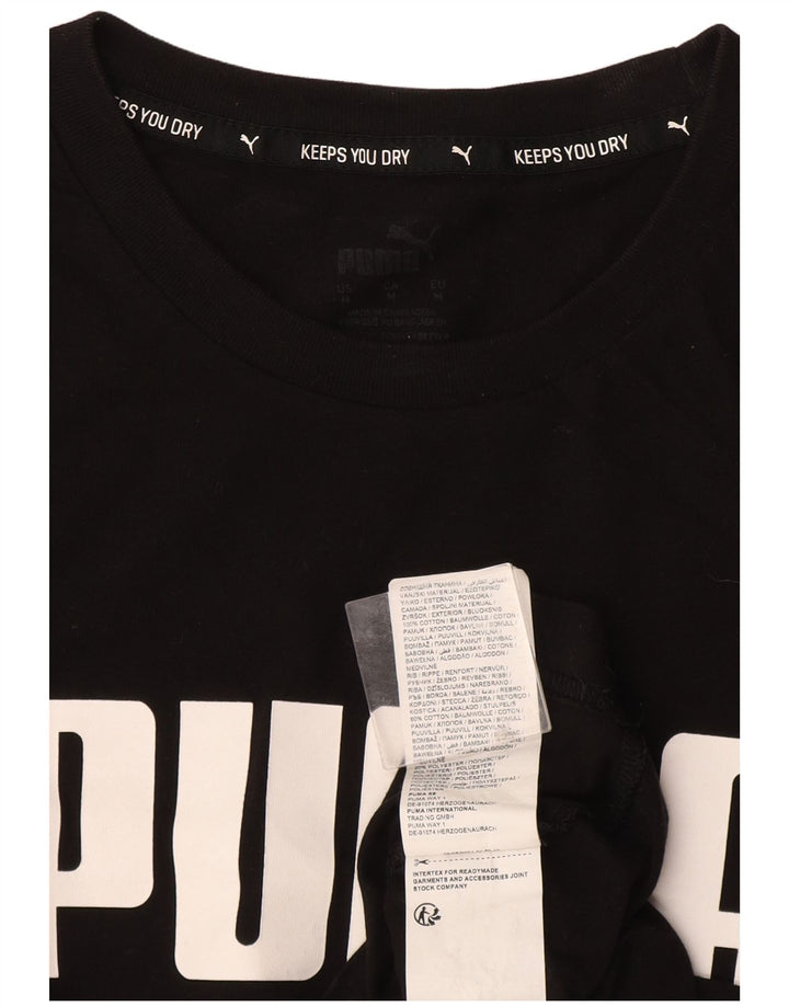 Мужская футболка с рисунком Puma, средний черный хлопок