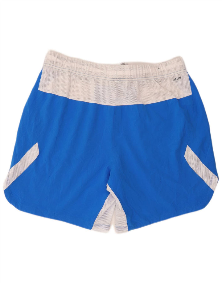 Мужские спортивные шорты New Balance XL синие из полиэстера с цветными блоками