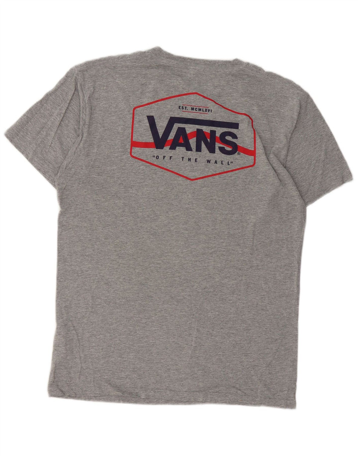 Мужская футболка классического кроя Vans, хлопковый топ среднего серого цвета с крапинками