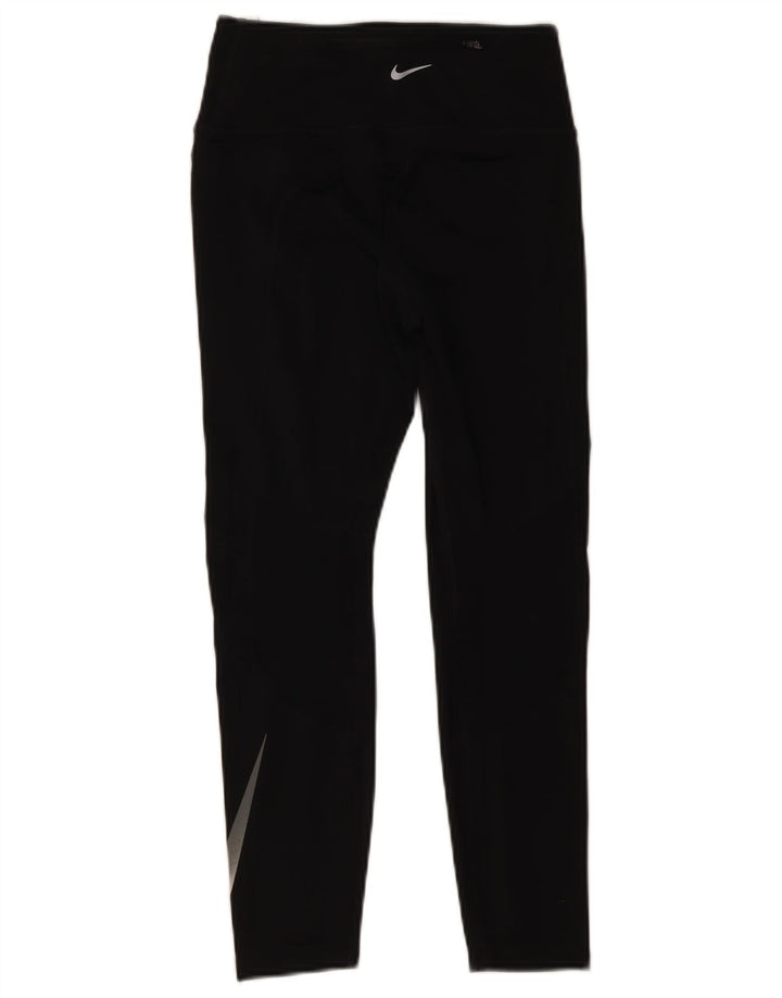 Женские леггинсы с рисунком Nike Dri Fit UK 10, маленькие черные, полиэстер