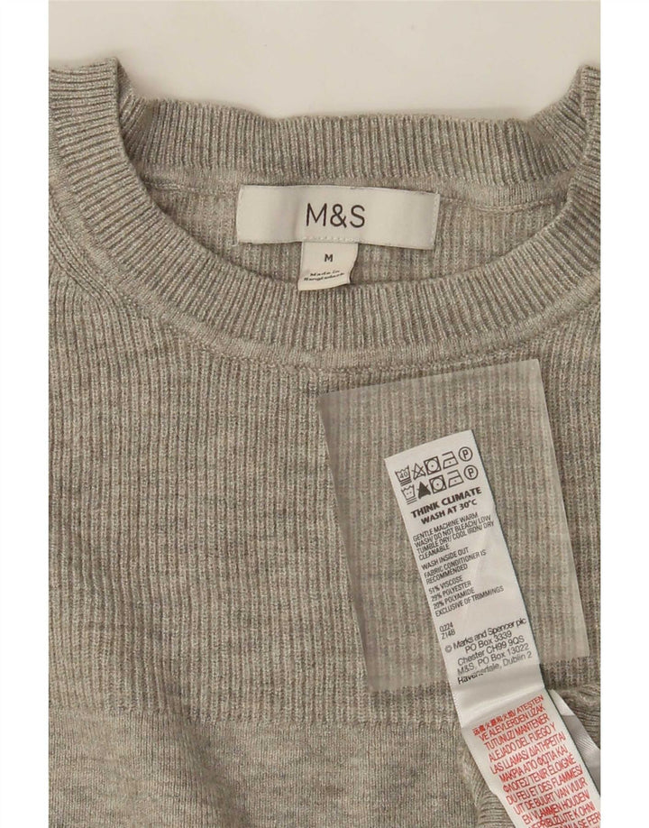 Женский топ с длинным рукавом Marks & Spencer UK 12, вискоза среднего серого цвета