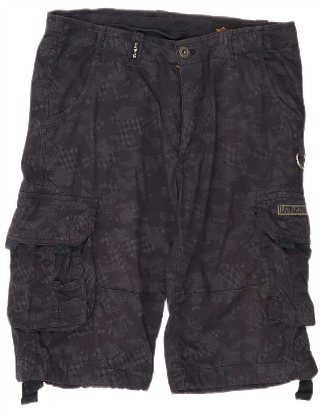 Мужские шорты-карго Alpha Industries W31, средние, темно-синие, камуфляжный хлопок