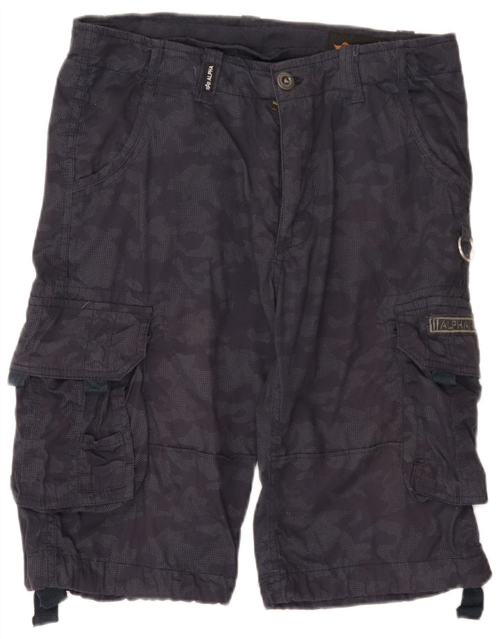 Мужские шорты-карго Alpha Industries W31, средние, темно-синие, камуфляжный хлопок