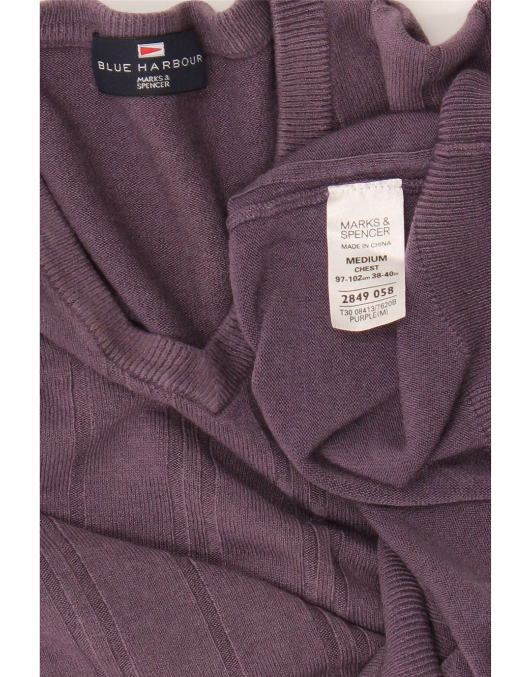 Женский джемпер с v-образным вырезом Marks & Spencer UK 14, средний фиолетовый