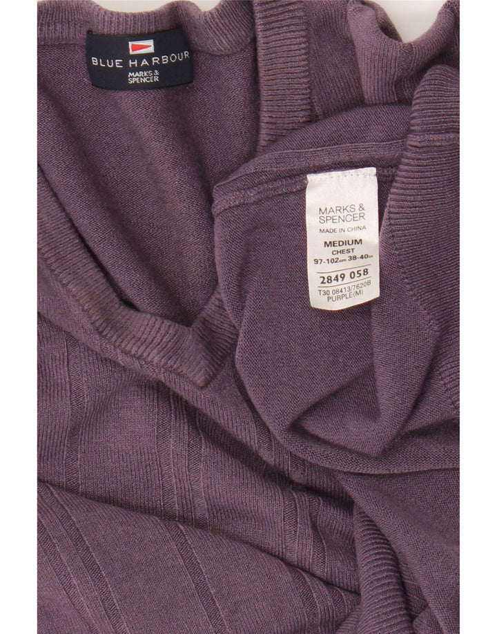 Женский джемпер с v-образным вырезом Marks & Spencer UK 14, средний фиолетовый