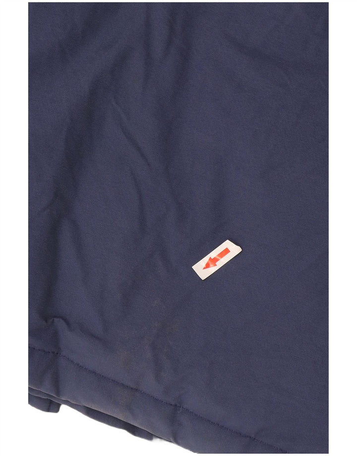Пуховое пальто с капюшоном Woolrich для мальчиков 13–14 лет, синий хлопок