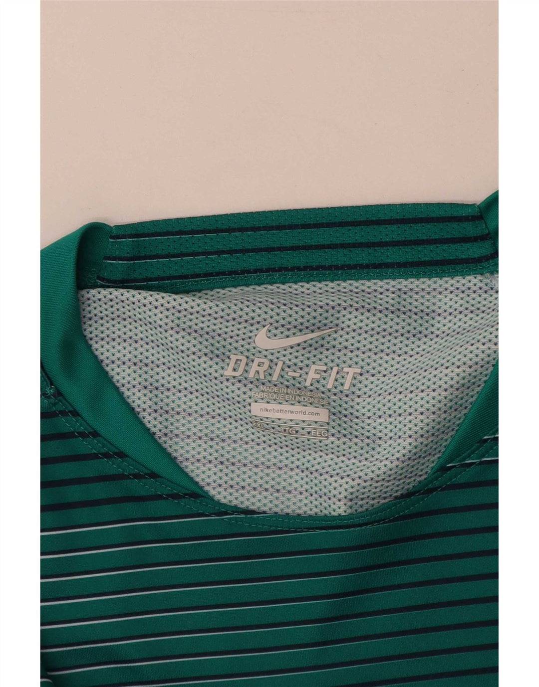 Мужская футболка Nike Dri Fit 2XL из полиэстера в зеленую полоску
