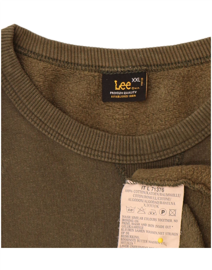 Мужской свитер с рисунком Lee, 2XL, хаки, хлопок