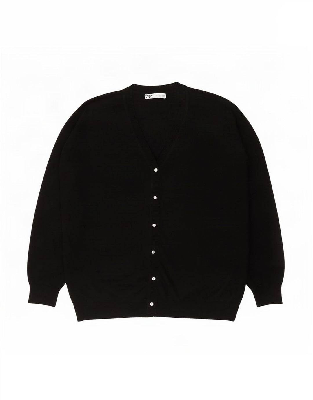 Женский свободный кардиган Zara UK 16, большой черный полиэстер