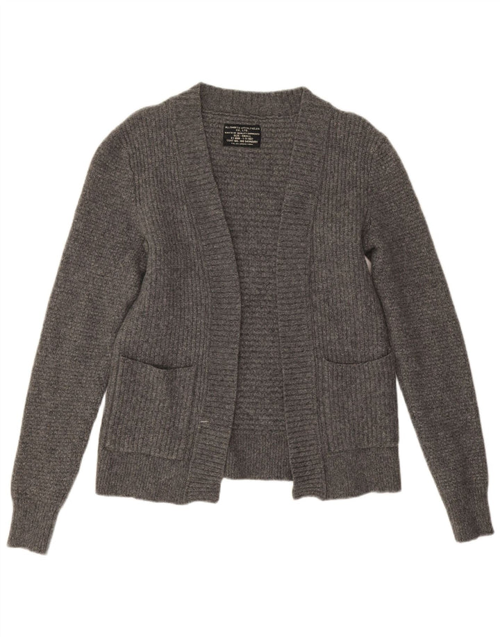 Женский открытый кардиган All Saints UK 10, маленький серый из овечьей шерсти