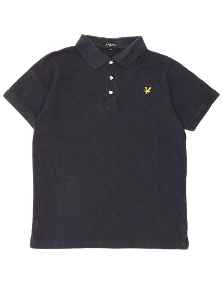 Мужская рубашка-поло Lyle & Scott, темно-синяя, хлопковая, среднего размера