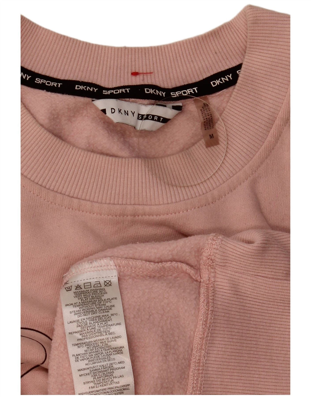 Женский джемпер оверсайз с рисунком Dkny UK 14, хлопковый средний розовый цвет