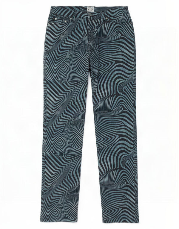 Just Cavalli Женские прямые повседневные брюки W29 L32 из хлопка в синюю полоску