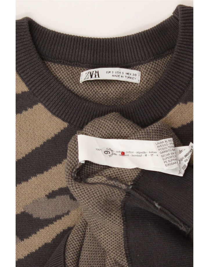 Мужской свитшот Zara, маленький хлопковый джемпер в коричневую полоску