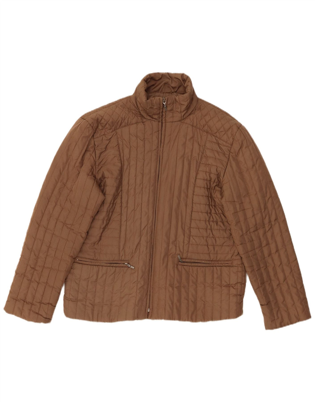 Женская стеганая куртка PACO UK 14, средний коричневый полиэстер