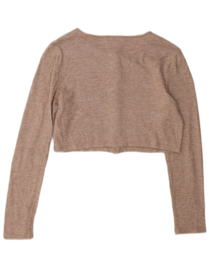Женский укороченный кардиган Zara UK 14, средний бежевый вискоза