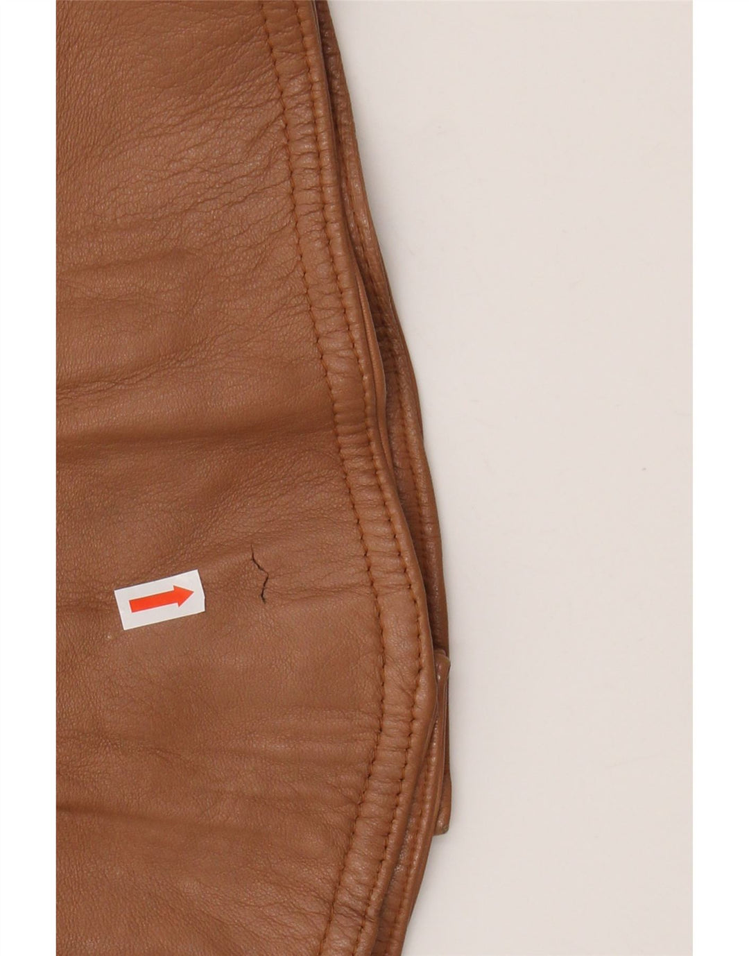 Винтажная женская кожаная куртка UK 14, кожа среднего коричневого цвета