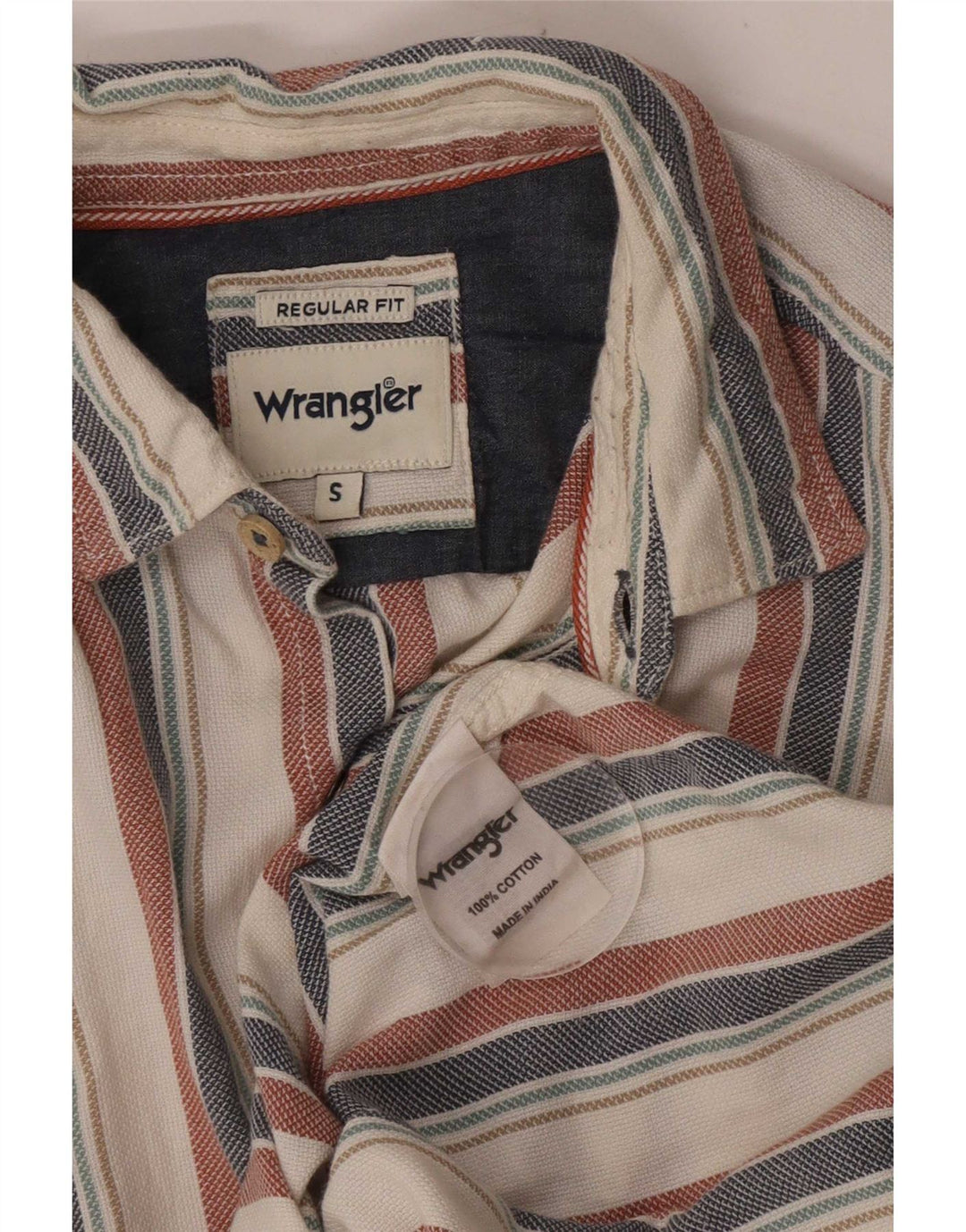Мужская рубашка стандартного кроя Wrangler, маленькая хлопковая разноцветная полоска