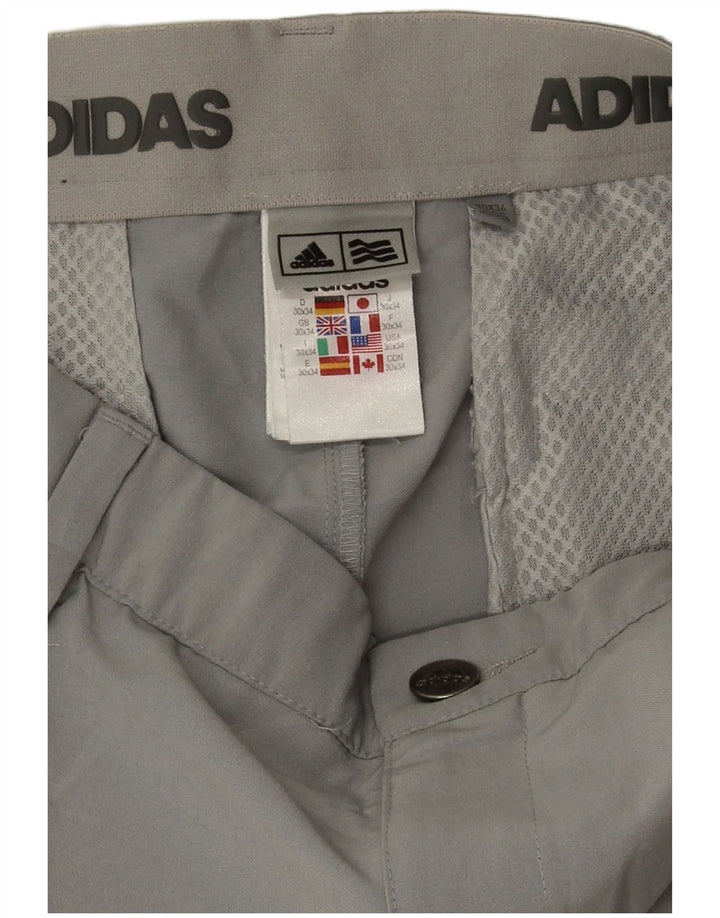 Мужские прямые брюки-чиносы Adidas W30 L28, серый полиэстер