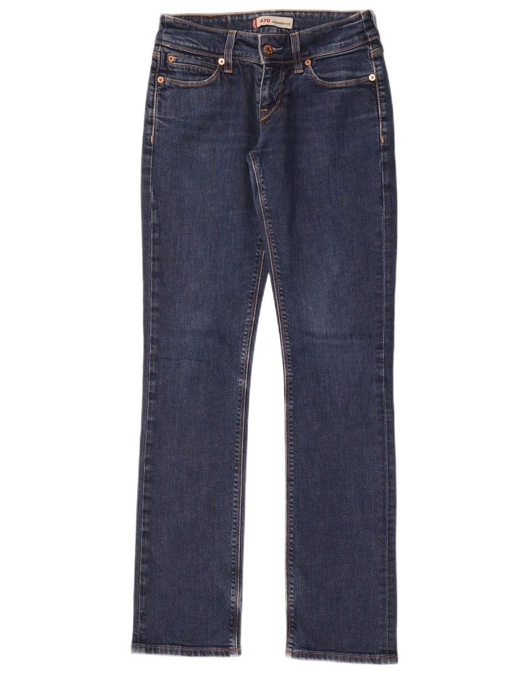 Женские прямые джинсы Levi's 470 W28 L34 синие, хлопок