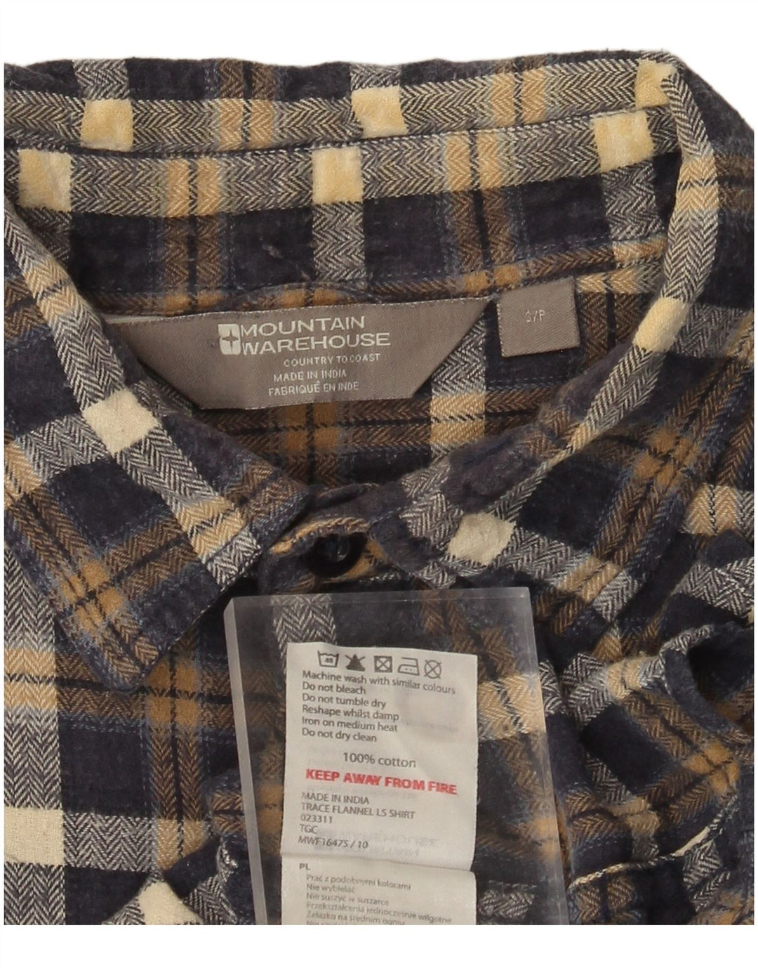 MOUNTAIN WAREHOUSE Мужская фланелевая рубашка маленького размера, темно-синяя клетка, хлопок