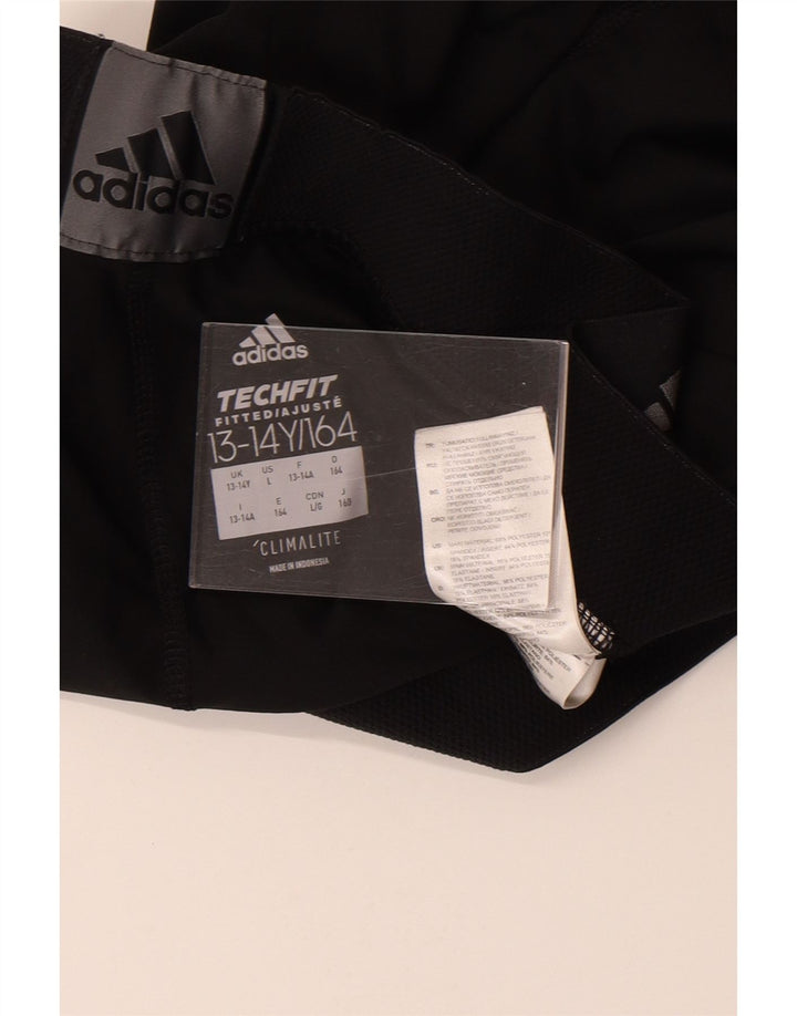 Леггинсы Adidas Climalite с рисунком для мальчиков 13-14 лет, черный полиэстер