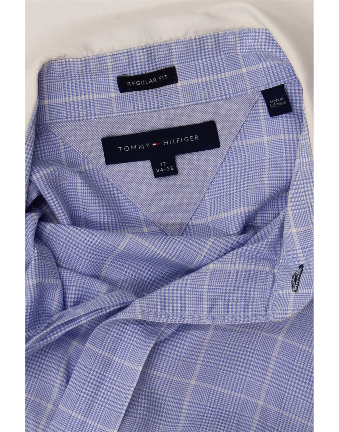 Мужская рубашка стандартного кроя Tommy Hilfiger, размер 17 XL, синяя клетка