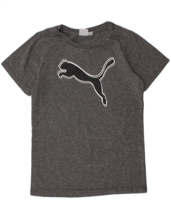 Футболка с рисунком Puma для мальчиков 7-8 лет, серая