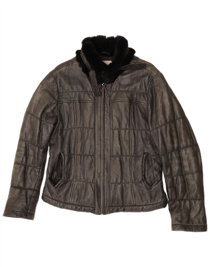 Женская кожаная куртка Bata and More IT 48 XL Серая кожа