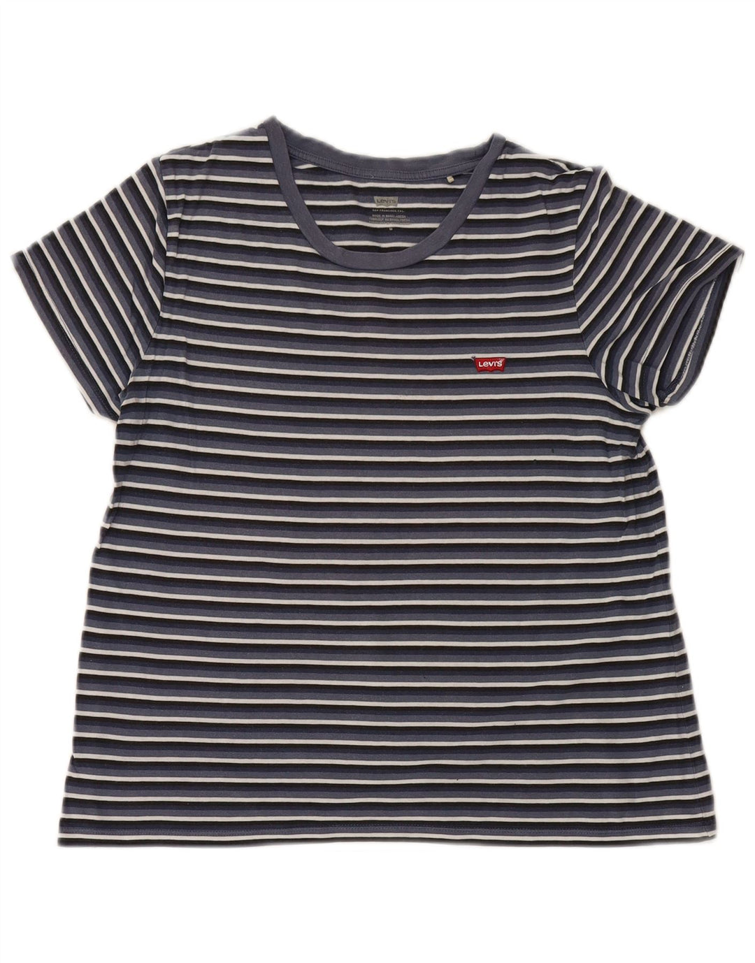 Женская футболка Levi's Top UK 12 Medium Темно-синяя полоска