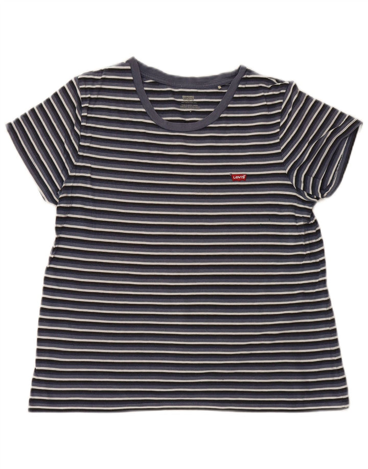 Женская футболка Levi's Top UK 12 Medium Темно-синяя полоска