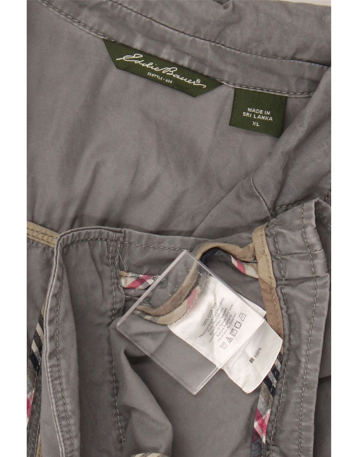 Женский пиджак Eddie Bauer на двух пуговицах, Великобритания, 18 XL, серый хлопок