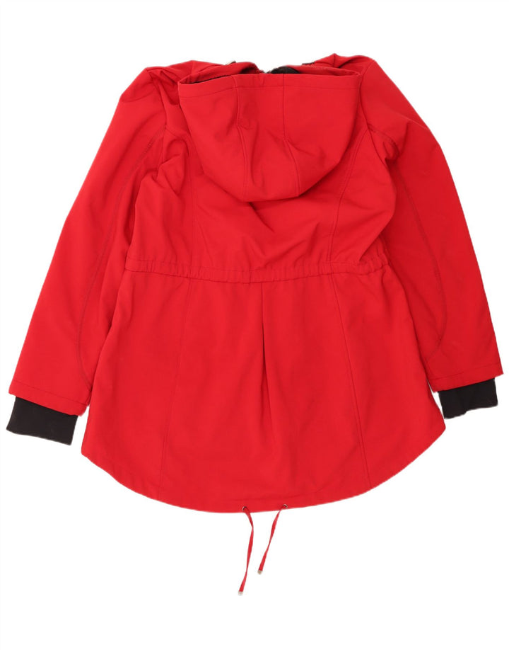 Женская парка French Connection с капюшоном, Великобритания 18 XL, красный полиэстер