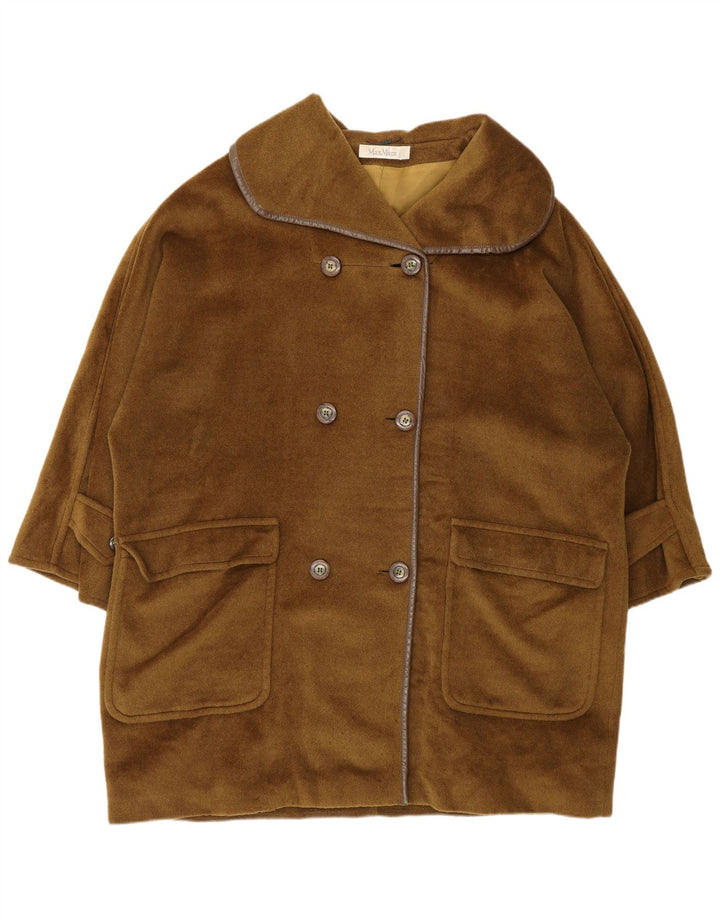 Женское двубортное пальто оверсайз Max Mara UK 12, средний хаки