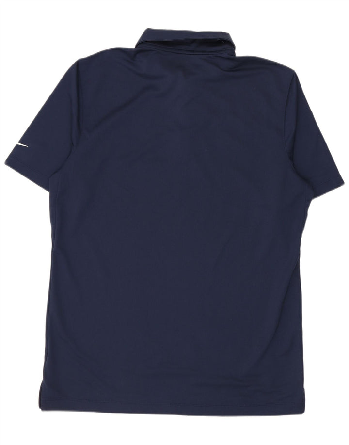 Мужская рубашка-поло Nike Dri Fit среднего размера, темно-синяя