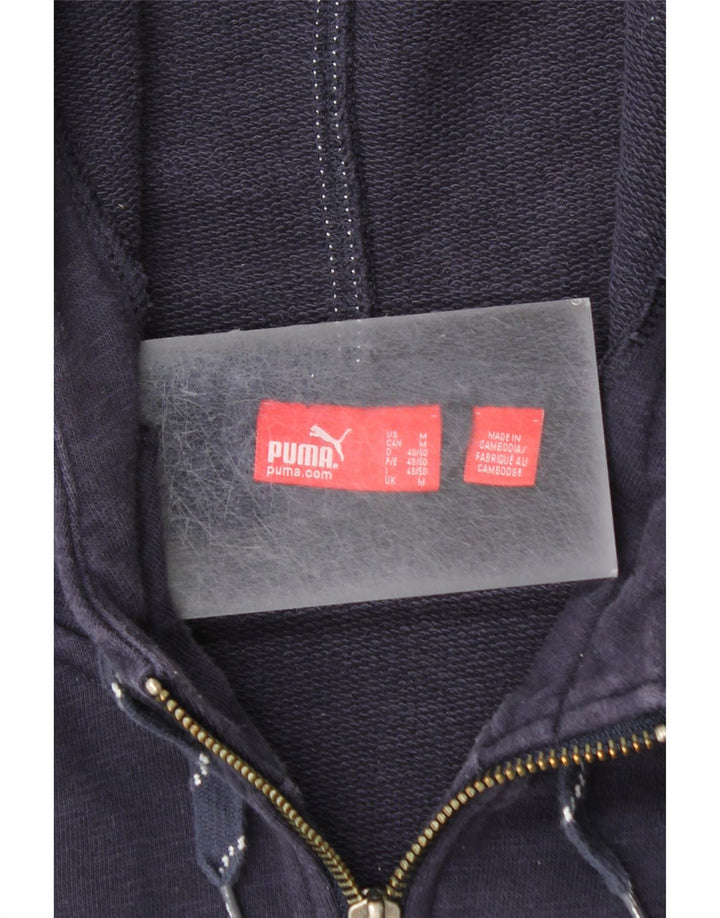 Мужской свитер с капюшоном на молнии с графическим рисунком PUMA, средний, темно-синий