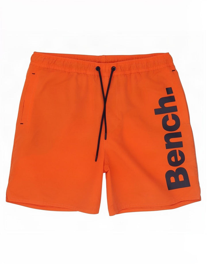 Мужские шорты для плавания с рисунком Bench, большие оранжевые, полиэстер