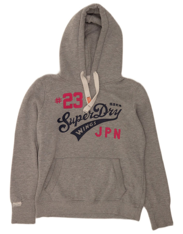 Женский джемпер с капюшоном Superdry UK 16, большой серый, хлопок