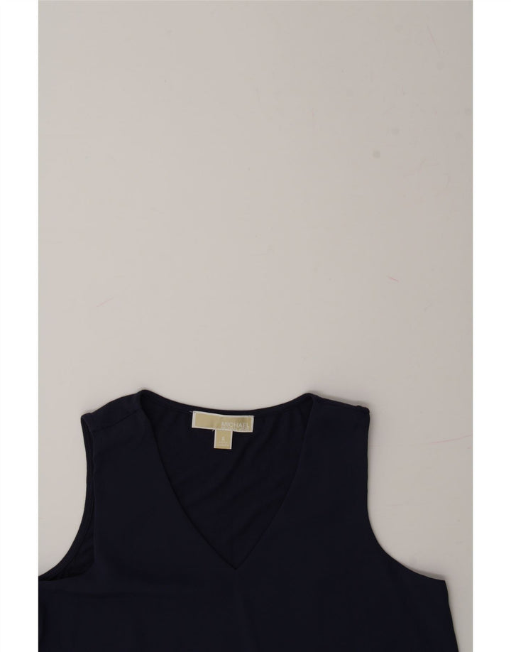 MICHAEL KORS Womens Sleeveless Blouse Top UK 10 Small Navy Blue Polyester Vintage Michael Kors and Second-Hand Michael Kors from Messina Hembry 