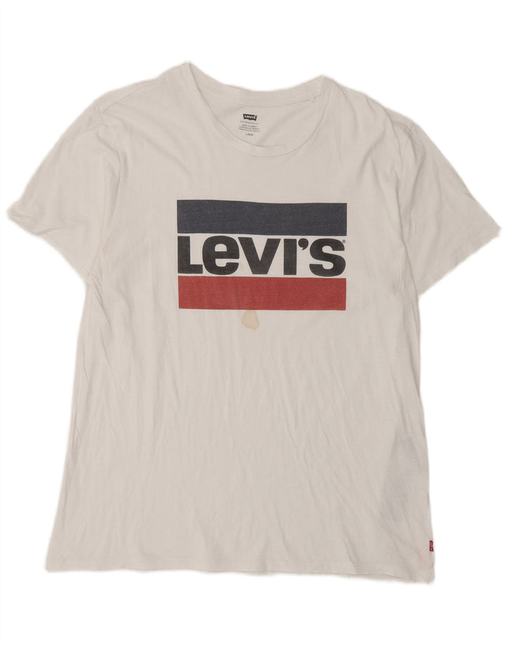 Мужская футболка с рисунком Levi's, большой белый хлопок