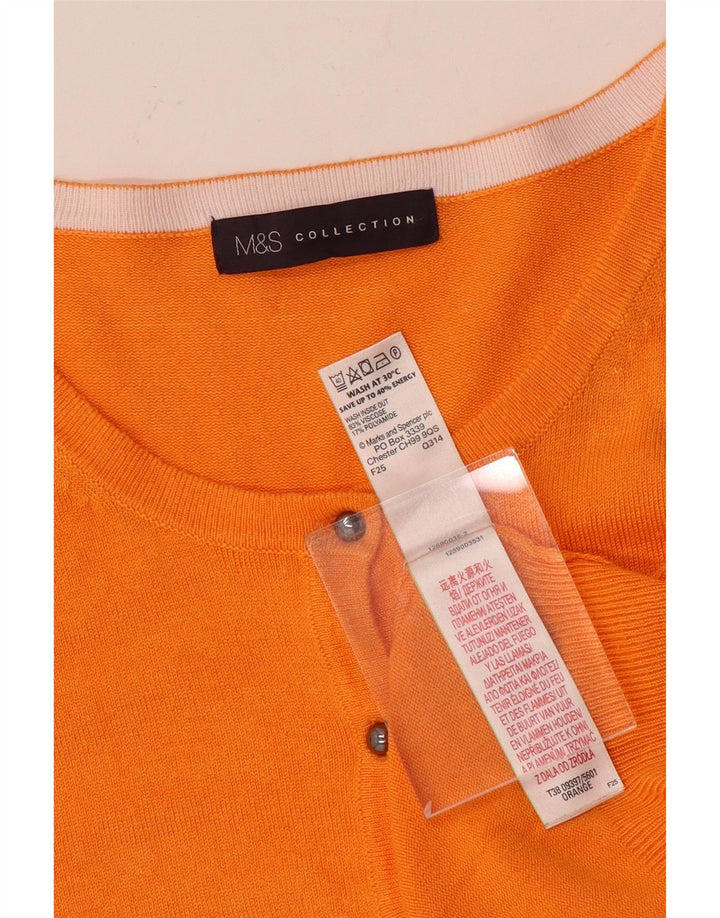 Женский кардиган Marks & Spencer UK 12 средний оранжевый вискозный