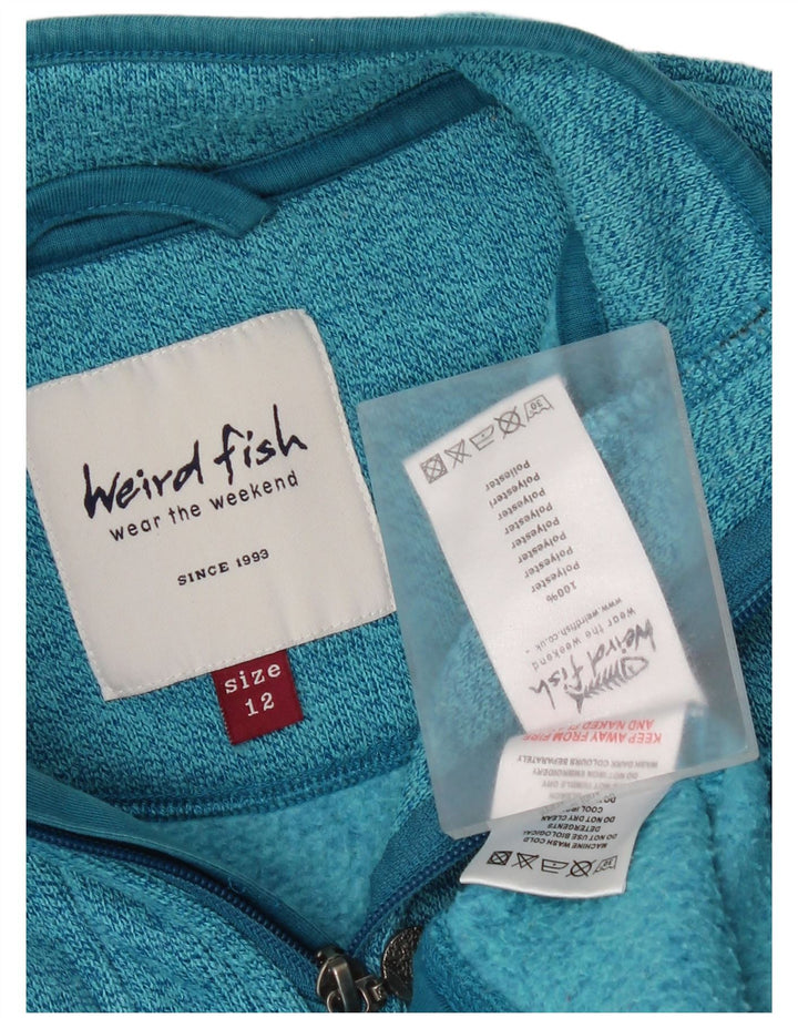 Женский свитшот с воротником на молнии Weird Fish, Великобритания 12, средний синий полиэстер