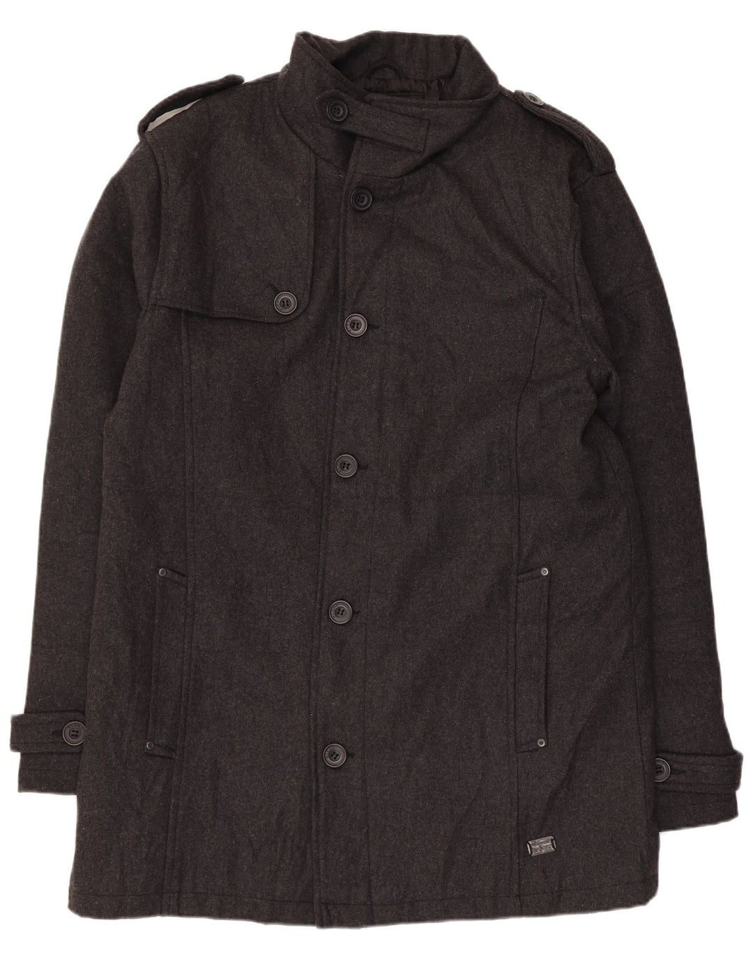 Мужское пальто в стиле милитари Blend UK 44 2XL, серое шерстяное